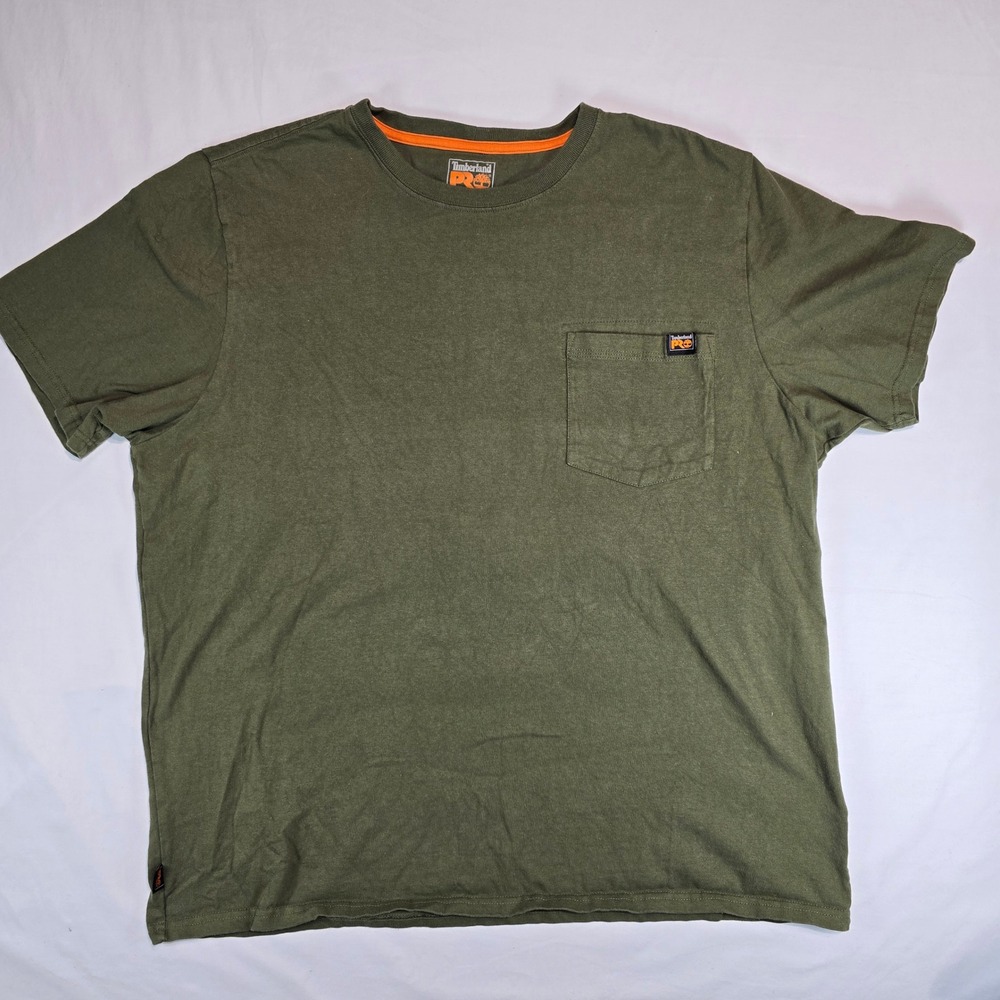 Timberland PRO Mens XXL Olive Green Short Sleeve Pocket T-Shirt TB0A6ER Workwear